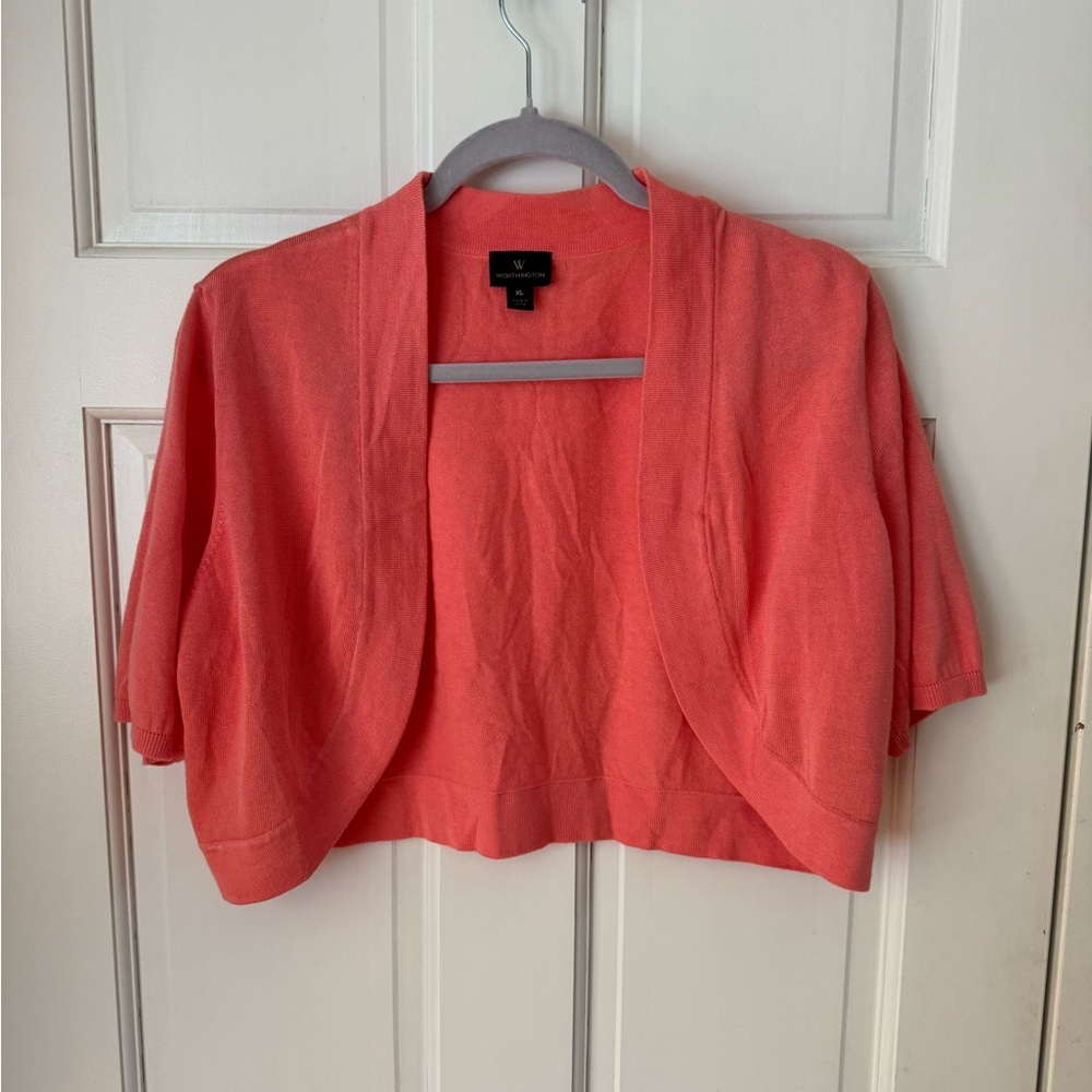 Coral cropped sweater